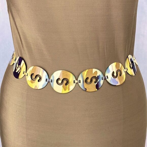 Metal Medallion Belt Camo Womens Chain S Cutout - Picture 1 of 9